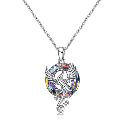 The Fire inside Me Burns Brighter than the Fire around Me Flying Phoenix necklace