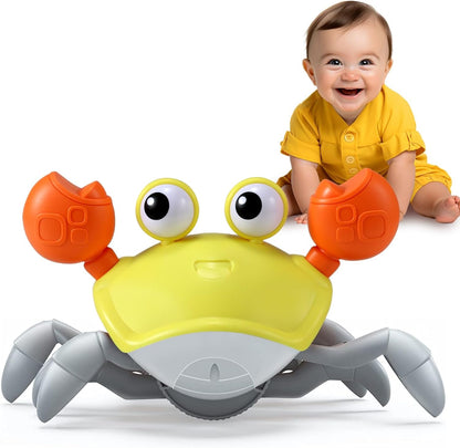 control future Crawling Crab Baby Toy - Infant Tummy Time Toys 3 4 5 6 7 8 9 10 11 12 Babies Boy 3-6 6-12 Learning Crawl 9-12 12-18 Walking Toddler 36 Months Old Music Development 1st Birthday Gifts