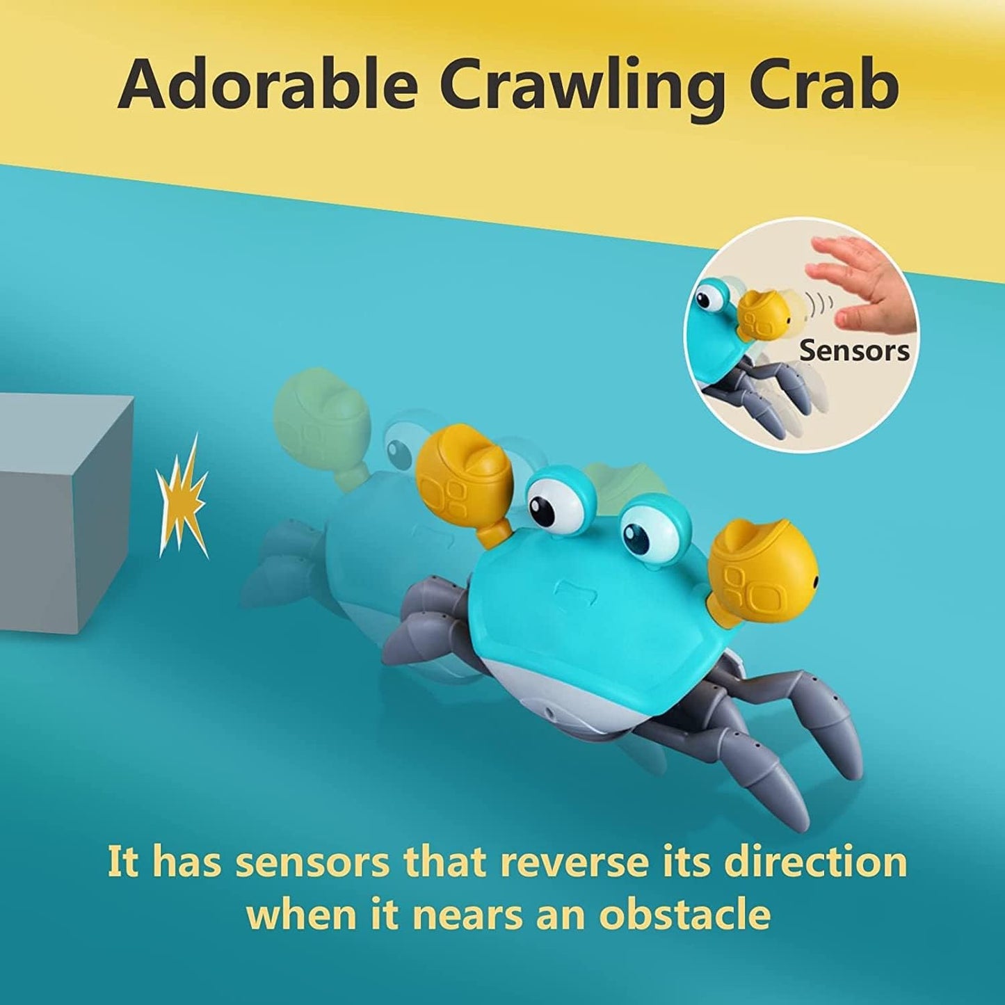 control future Crawling Crab Baby Toy - Infant Tummy Time Toys 3 4 5 6 7 8 9 10 11 12 Babies Boy 3-6 6-12 Learning Crawl 9-12 12-18 Walking Toddler 36 Months Old Music Development 1st Birthday Gifts