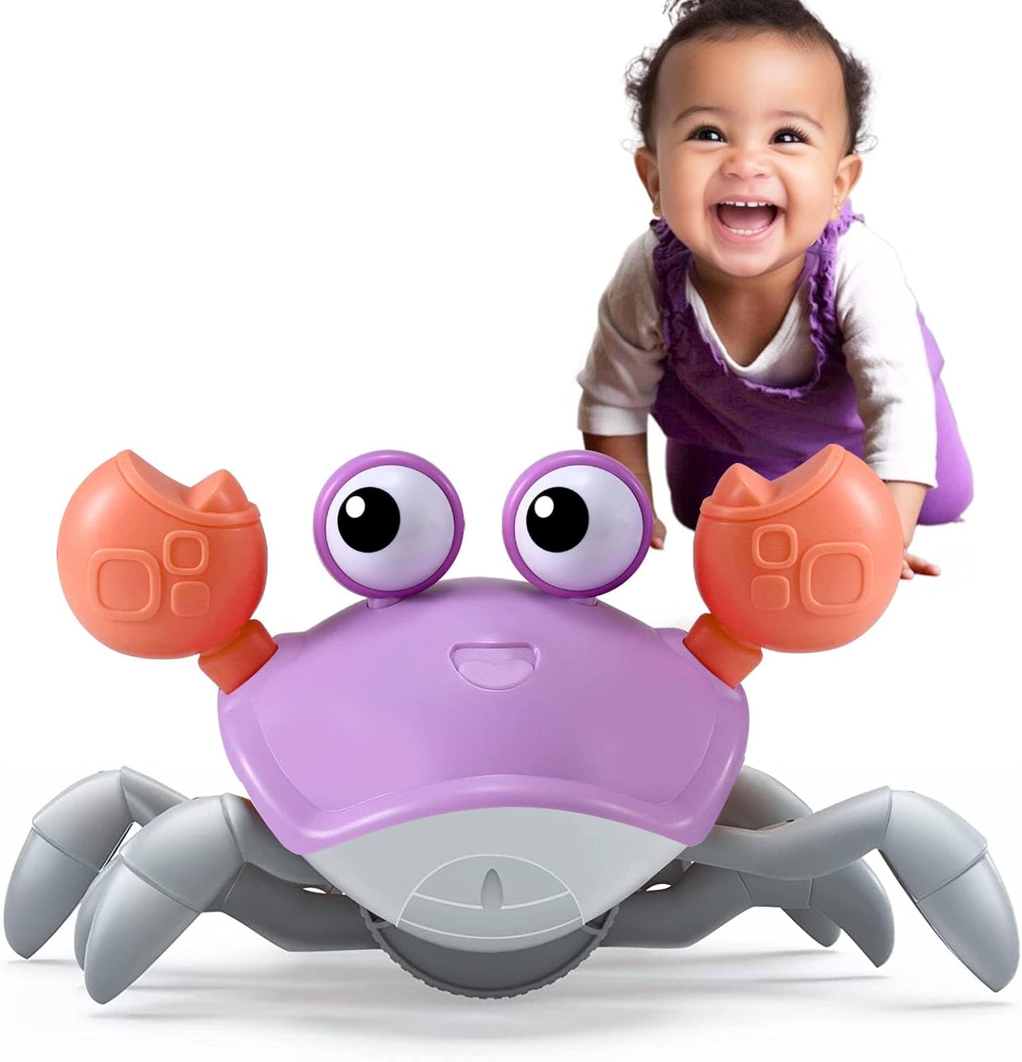 control future Crawling Crab Baby Toy - Infant Tummy Time Toys 3 4 5 6 7 8 9 10 11 12 Babies Boy 3-6 6-12 Learning Crawl 9-12 12-18 Walking Toddler 36 Months Old Music Development 1st Birthday Gifts