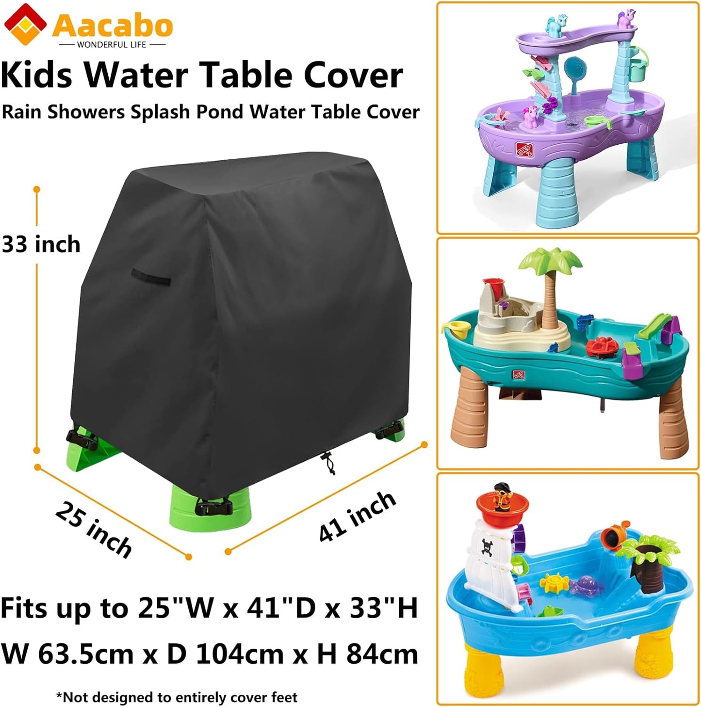 Kids Water Table Cover Fit Step2 Rain Showers Splash Pond Water Table,Waterproof Dust Proof Anti-UV Outdoor Toys Cover-Cover only