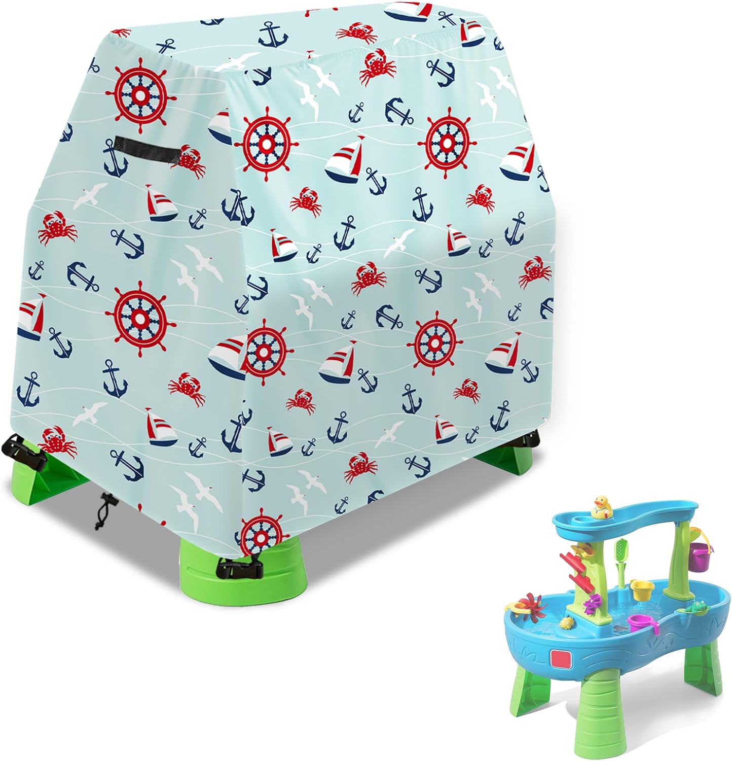 Kids Water Table Cover Fit Step2 Rain Showers Splash Pond Water Table,Waterproof Dust Proof Anti-UV Outdoor Toys Cover-Cover only