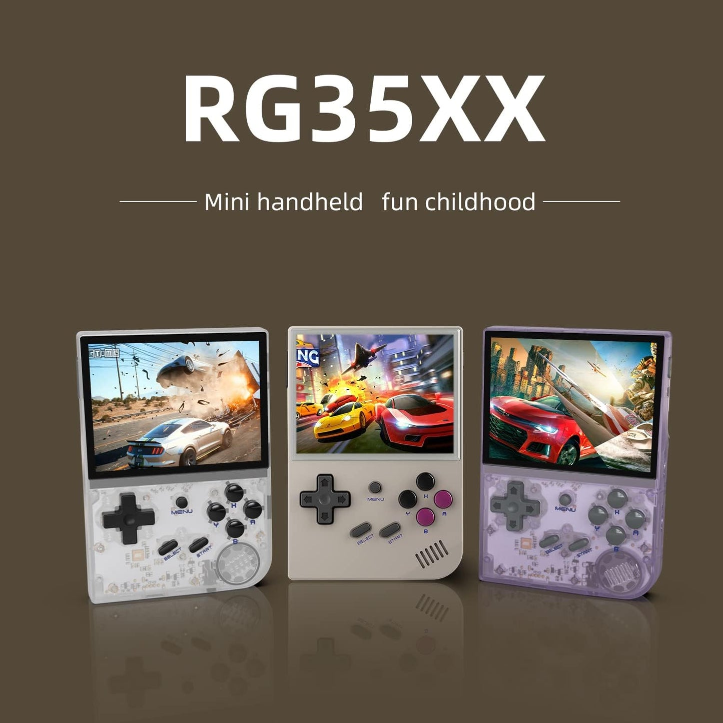 RG35XX Handheld Game Console,3.5 Inch IPS Screen with 64GB+128GB TF Card, Linux System Retro Games Consoles,Classic Emulator,Built-in 8000+Classic Games,Support HDMI and TV Output (Black)